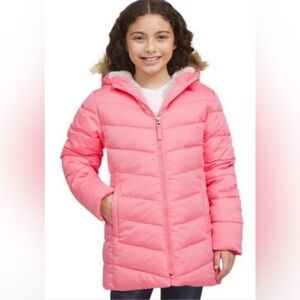 Lands' End Girls Pink Parka - Size 10/12